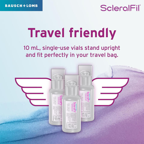 ScleralFil Preservative Free Saline Solution for Scleral, Soft, & Rigid Gas Permeable Lenses, Buffered Solution, Single-Use Vials, 0.34 Fl Oz (Pack of 30)