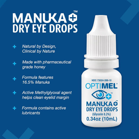 Optimel Manuka Eye Drops 0.2%, 0.34 oz (10mL Bottle)