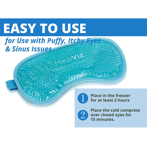 MediViz Cooling Eye Mask for Puffy Eyes, Allergies, Sinuses, and Itchy Eyes