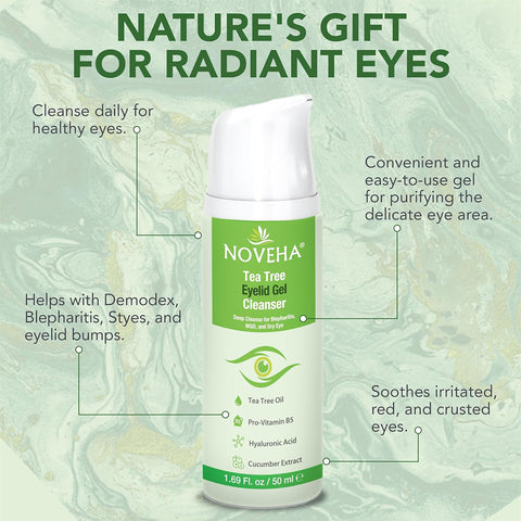 Noveha Tea Tree Eyelid Gel Cleanser (50mL)