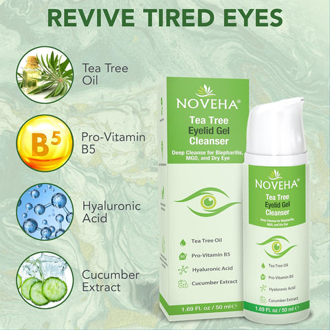 Noveha Tea Tree Eyelid Gel Cleanser (50mL)