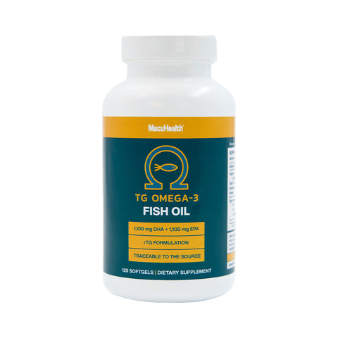 MacuHealth Omega 3 Fish Oil - 1100mg of Omega 3, 120 Softgels (30-60 day supply)
