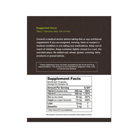 Visual Advantage Macular Support Formula for Eye Health - 180 Count - AREDS 2 Formula - Age Related Macular Degeneration (AMD)