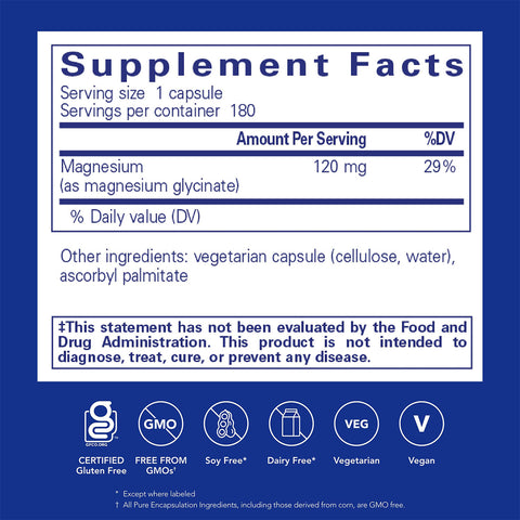 Pure Encapsulations Magnesium (Glycinate) 180ct (2-6 month supply)