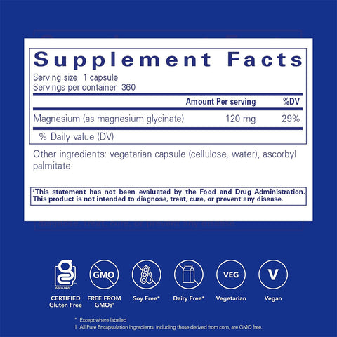 Pure Encapsulations Magnesium (Glycinate) 360ct (4-12 month supply)