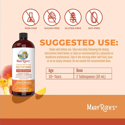 Mary Ruth's Liquid Morning Multivitamin + Hair Growth (30 oz)