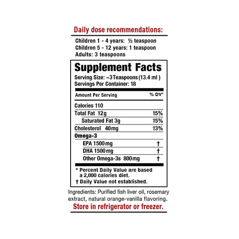 Omega Cure Omega 3 Fish Oil (8.5 oz) 250mL - Cold Shipped