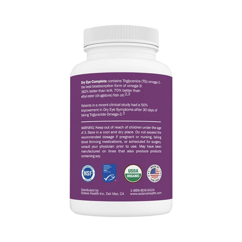 Solana Health Dry Eye Complete with Omega and Lutein (60ct Bottle)