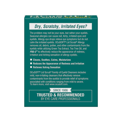 Ocusoft Lid Scrub Allergy Eyelid Cleanser (30 Wipes)