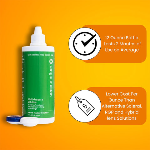 Tangible Clean - RGP, Scleral and Soft Contact Lens Multi-Purpose Solution (2 Sizes)