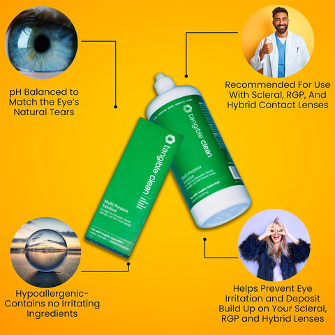Tangible Clean - RGP, Scleral and Soft Contact Lens Multi-Purpose Solution (2 Sizes)