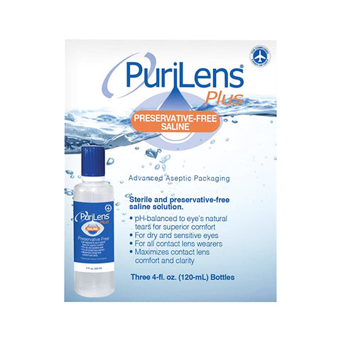 PuriLens Plus Preservative Free Saline (Multiple Sizes and Packs)