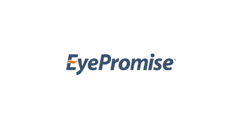 White EyePromise logo with the tagline Live in focus. centered on a solid purple background.