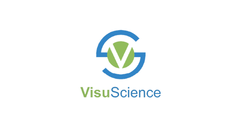 White VisuScience logo with stylized V and S inside a circle on a solid purple background, with VisuScience text centered below the logo.