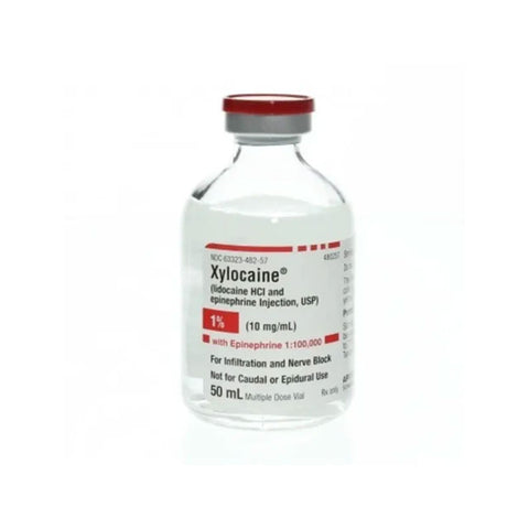 Xylocaine Injection, 1% with Epinephrine by MedPharma USA is a 50ml vial of lidocaine HCl and epinephrine injection, USP. It provides local anesthesia with a concentration of 10 mg/mL and epinephrine 1:100,000 for infiltration and nerve block, excluding caudal or epidural use.