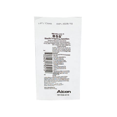 BSS - Balanced Salt Solution (BSS) - 15mL/Bottle - Alcon