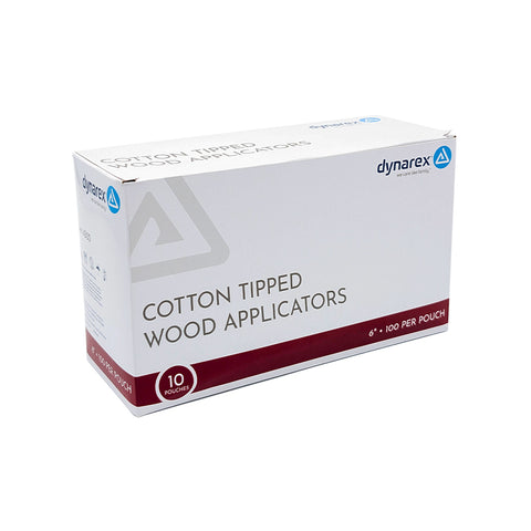 Cotton Tip Applicators, 6in, Wood, Non-Sterile, 1000/Box