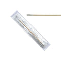 A MedPharma USA Cotton Tip Applicator, 6, lies on a white background with its sterile wooden stem and soft cotton tip beside its package.