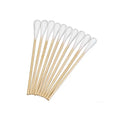 The image shows ten MedPharma USA Cotton Tip Applicators, 3, non-sterile, ideal for medical use. Each has a white cotton tip on one end. They are slightly fanned out, side by side on a plain white background.