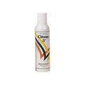 The 7 fl oz MedPharma USA Deodorizing Spray in a white, colorful striped non-aerosol can is labeled All Natural Citrus II and Original Blend. It features lemon-inspired green, orange, and yellow stripes with a white cap‚Äîan effective odor neutralizer for any space.