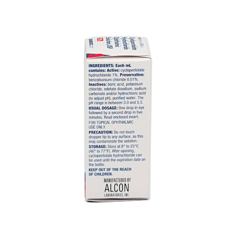 Cyclopentolate HCl Ophthalmic Solution 1% 2mL - Sandoz