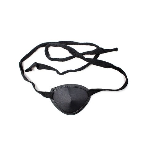 The black eye patch by MedPharma USA is oval-shaped with an elastic strap, crafted from smooth material for comfort and efficiency.