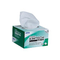 A box of Kim Wipes, measuring 4.5x8.4 inches in 1-ply, is green and white with a single tissue protruding. It contains 280 wipes and features the MedPharma USA brand logo, ideal for laboratory cleaning and optical surfaces.