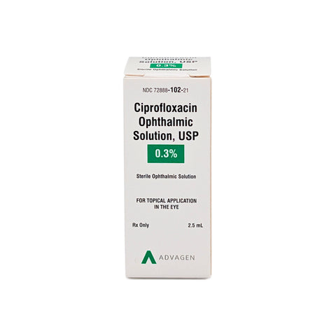 Ciprofloxacin Ophthalmic Solution 0.3%, 2.5mL- Advagen