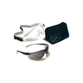 The MedPharma USA Post-op Kit, Refractive, Basic includes dark-tinted dual refractive goggles with a transparent eyepiece. It comes with a sleek black case, interchangeable clear lens, and strap against a white background.