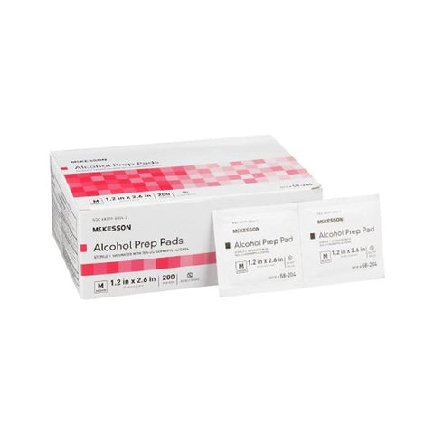 Alcohol Prep Pads, Medium 200/Box - McKesson