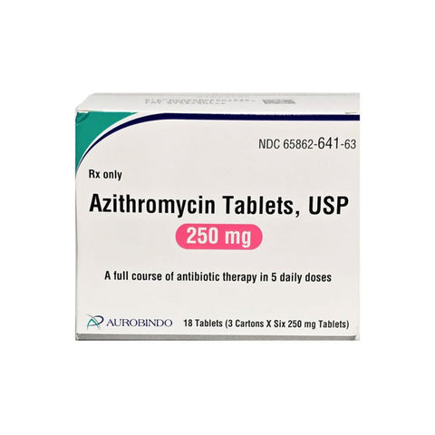 Azythromycin 250mg Tablets, 18 Tablets/Box | Aurobindo