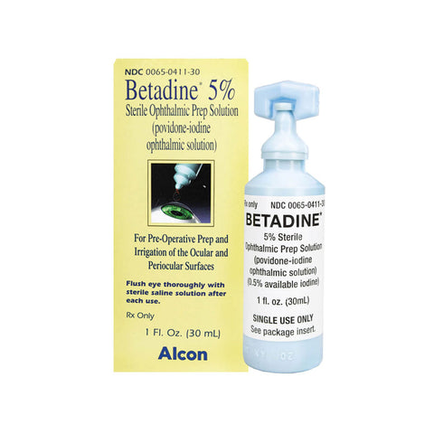 Betadine¬Æ 5% sterile ophthalmic prep solution 30mL bottle by Alcon ‚Äì antiseptic for ocular and periocular surgical preparation ‚Äì Vision Rescue.