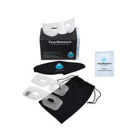 TearRestore Premium Kit – Includes TearRestore Mask, 2 Heat Packs, & 1 Box of HylaWipes or NeutraWipes (30ct)
