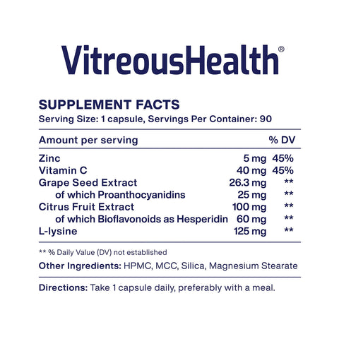 VitreousHealth by MacuHealth - Eye Floaters Formula (90ct - 90 day supply)