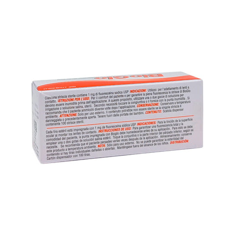 Fluorescein Sodium Opthalmic Strips [BioGlo]- 100/Box