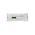 Test strip in a clear plastic packaging on a white background