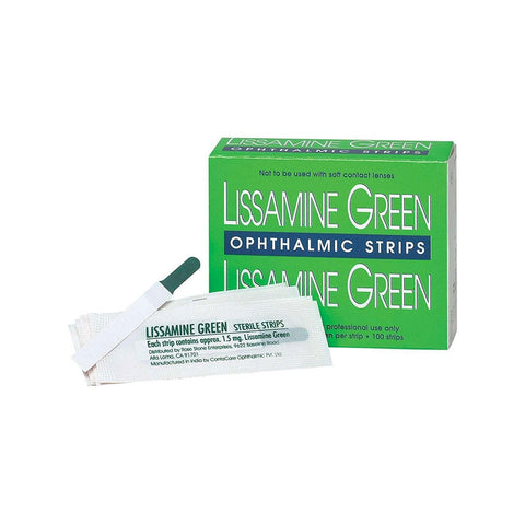 Green Glo - Lissamine Green Ophthalmic Strips 100/Box