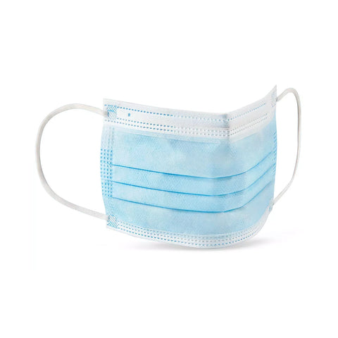 Mask, Blue Pleated, Ear Loop 50/Box, Medline