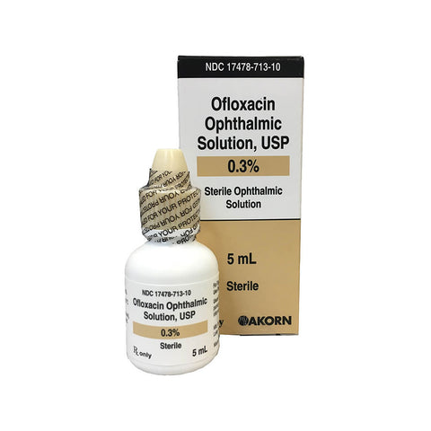 Ofloxacin Ophthalmic Solution, 0.3%, 5mL -BACKORDRED