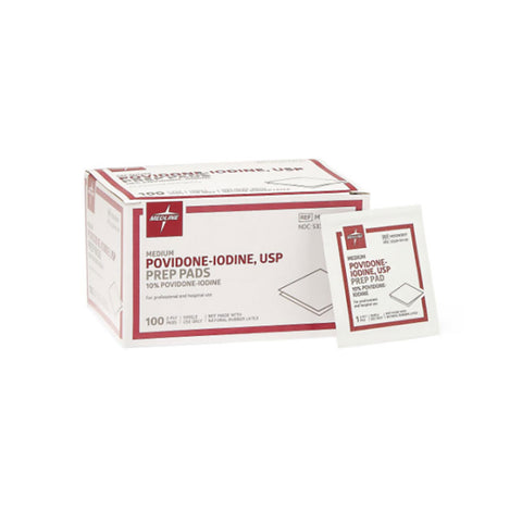 PVP Prep Pads, Medium, 100/Box (Iodine) | MedLine