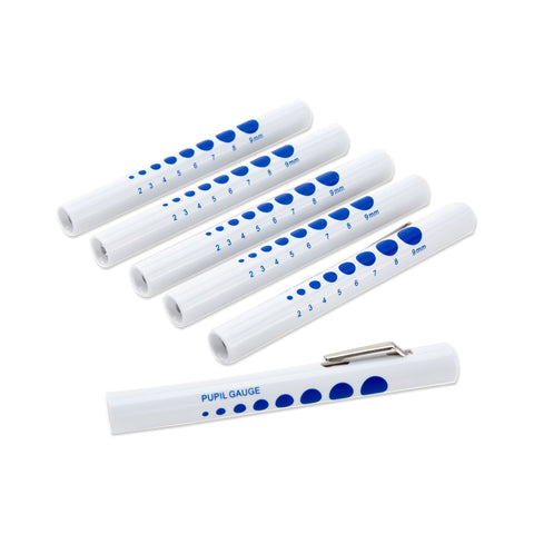 Pen Light, Disposable, with Pupil Gauge, 6/Pack