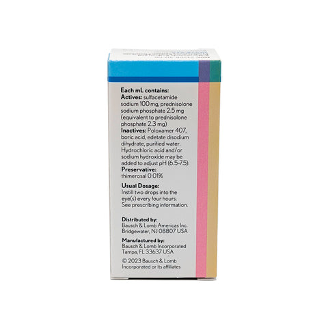 Sulfacetamide Sodium / Prednisolone Sodium 10%/0.23% 5mL