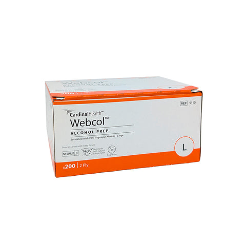 Webcol Alcohol Prep Pads Non-Woven Large