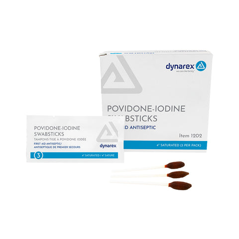 PVP Povidone Iodine Swabsticks 1's 50/Box