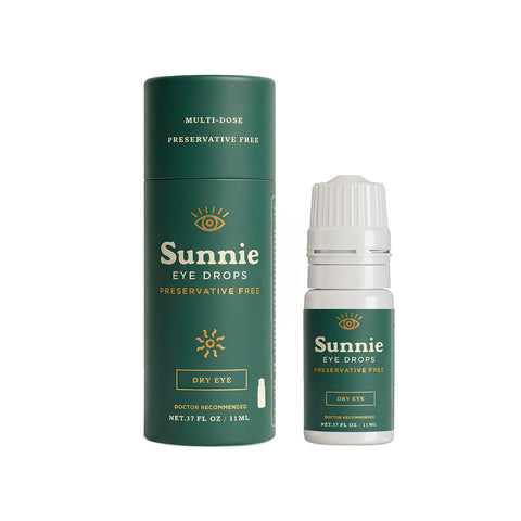 Sunnie Preservative-Free Eye Drops for Dry Eyes, (11ml), Multi-Dose Lubricating Drops with Glycerin 0.5% – for Daily Comfort
