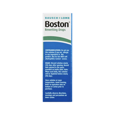 Boston Rewetting Eye Drops for Gas Permeable Contact Lenses, 0.33 Fl Oz