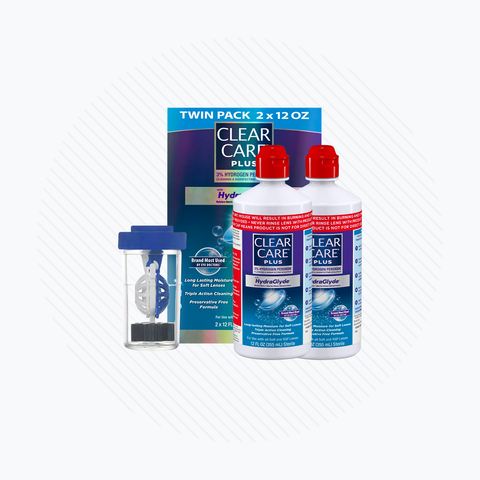 Clear Care Plus Cleaning Solution with Lens Case, Twin Pack, Multi, 12 Oz, Pack of 2