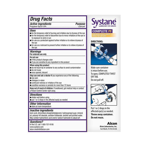 Systane Complete Preservative-Free Lubricant Eye Drops 30ct Vials