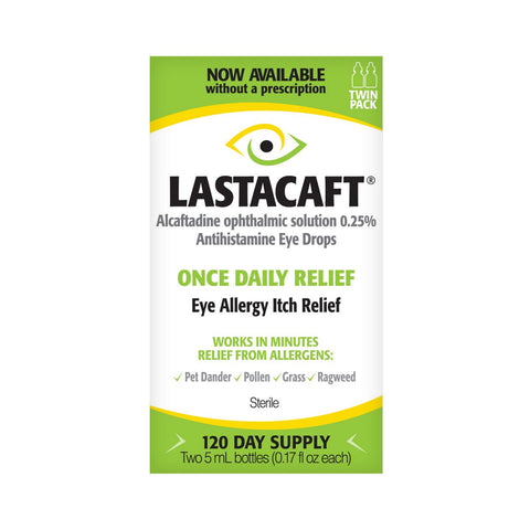 Lastacaft Once Daily Eye Allergy Itch Relief Drops (Twin Pack 2x5mL 120 Day Bottle)