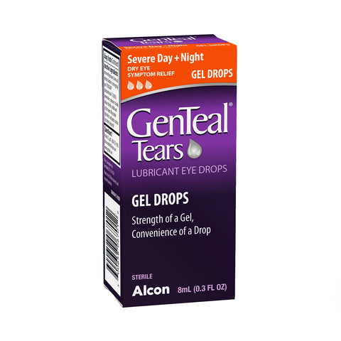 GenTeal Tears Lubricant Gel Eye Drops for Severe Day and Night Relief (8mL 0.3 FL OZ)